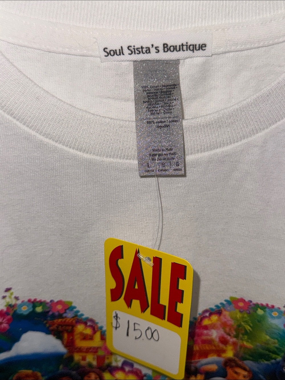 Disney White Girls' Encanto Multicolor Heart Graphic Tee - Picture 2 of 5